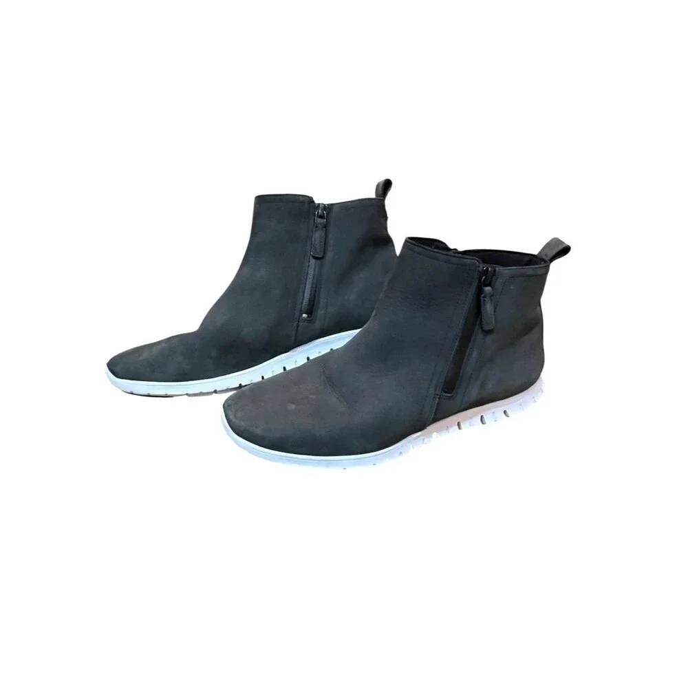 Cole Haan Black Chelsea Boots Suede Waterproof Zerogrand Ankle Booties 9B